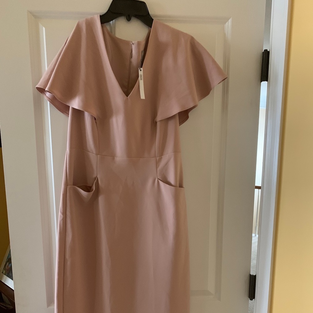 ASOS Light Pink Angle Sleeve Midi Shift Dress